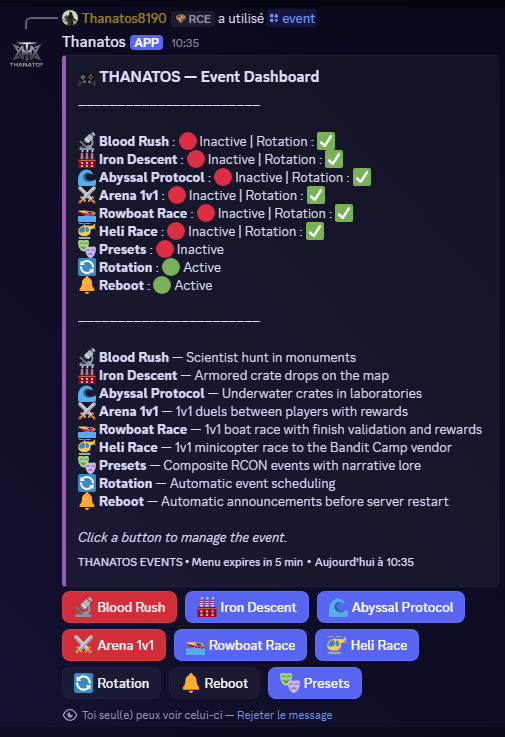 Thanatos Event Dashboard